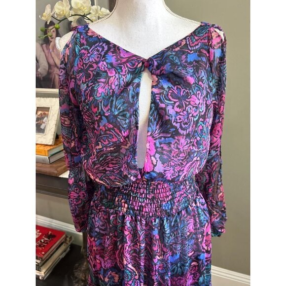 Misa Los Angeles Jessica Floral Print Dress Purple Womens Size XS - Picture 7 of 13